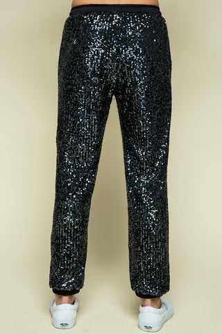 Black Sequin Jogger