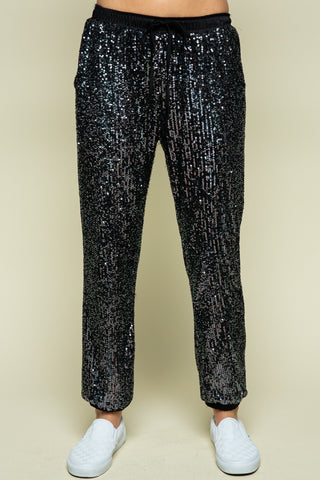 Black Sequin Jogger