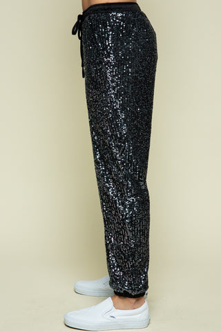 Black Sequin Jogger