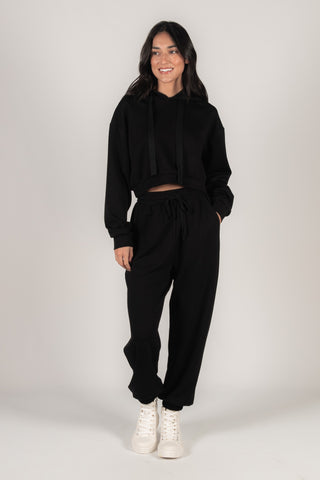 Scuba Modal Cropped Hoodie Top