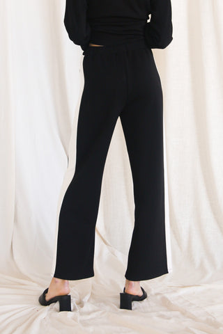 Scuba Modal Side Stripe Wide Leg Pant