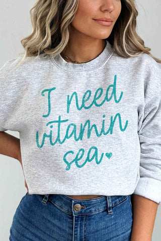 I NEED VITAMIN SEA OVERSIZED GRAPHIC SWEATSHIRT