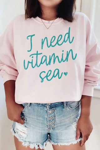 I NEED VITAMIN SEA OVERSIZED GRAPHIC SWEATSHIRT