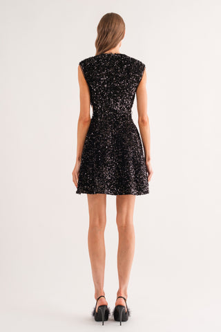 Black Sequin Holiday Dress