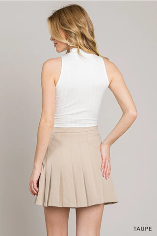 The Perfect Pleated Skort Black & Taupe