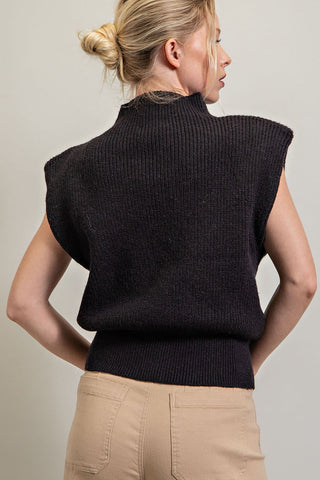 Sleeveless Black Sweater