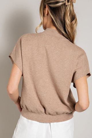 Short Sleeve Mock Turtle Neck