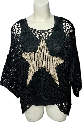 Black Gold Star Sweater