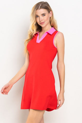 Red and Pink Athletic Dress