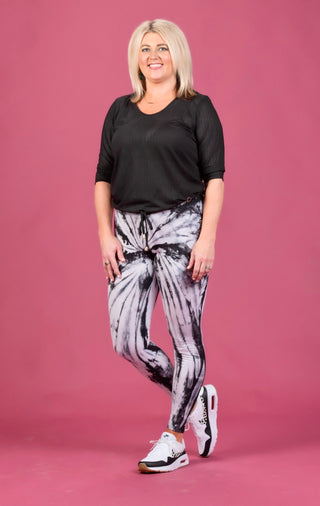 Black Tie-Dye Leggings