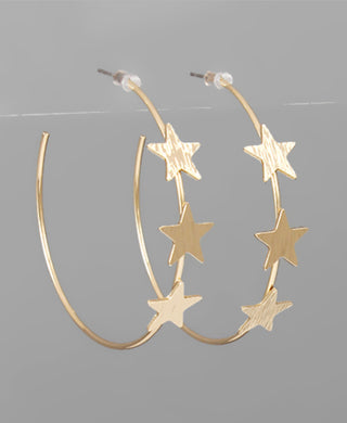 Star Open Hoop Earrings