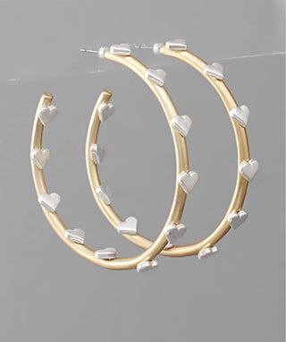 Heart Detail Hoop Earrings