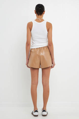 High Waisted Faux Leather Short